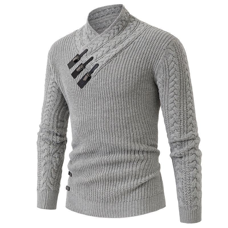 Pull tricoté asymétrique moderne pour homme