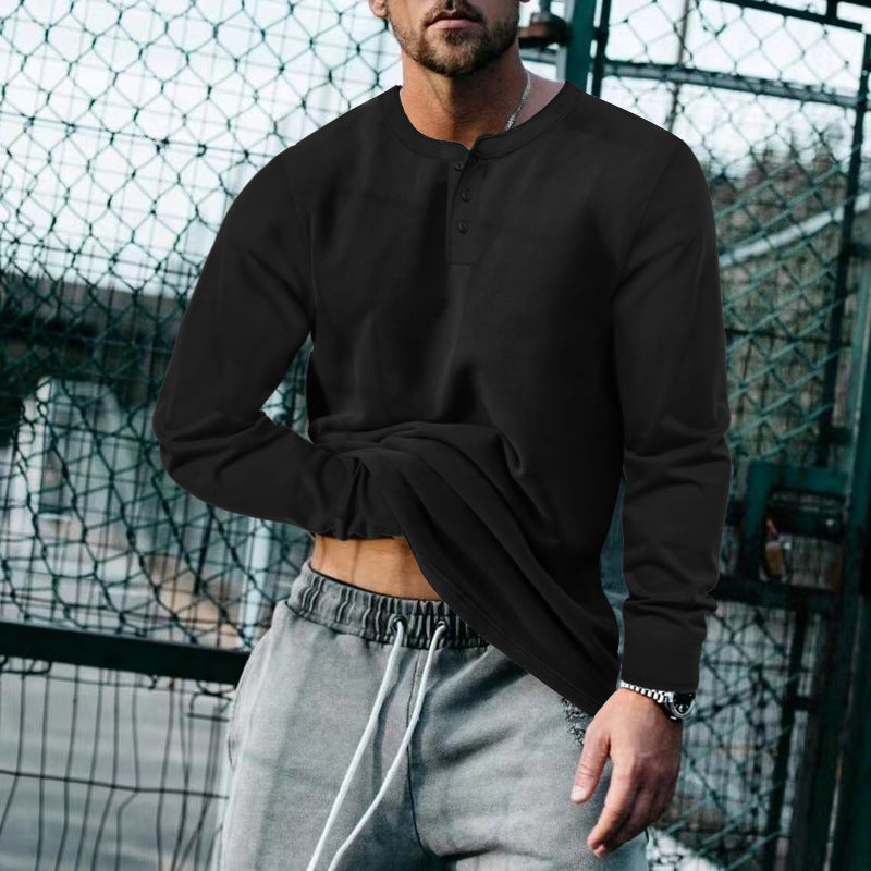 T-shirt homme manches longues classique doux coton