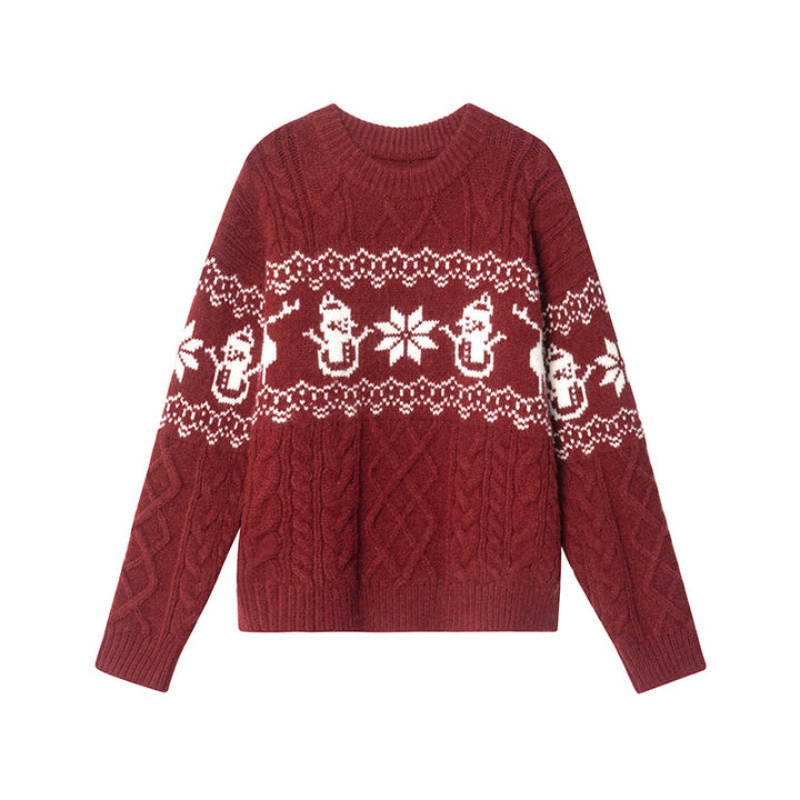 Pull de Noël femme festif motif bonhomme de neige