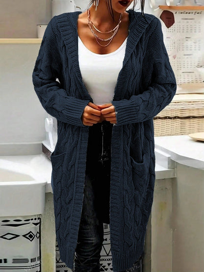 Cardigan en grosse maille pour femme, design élégant, pratique