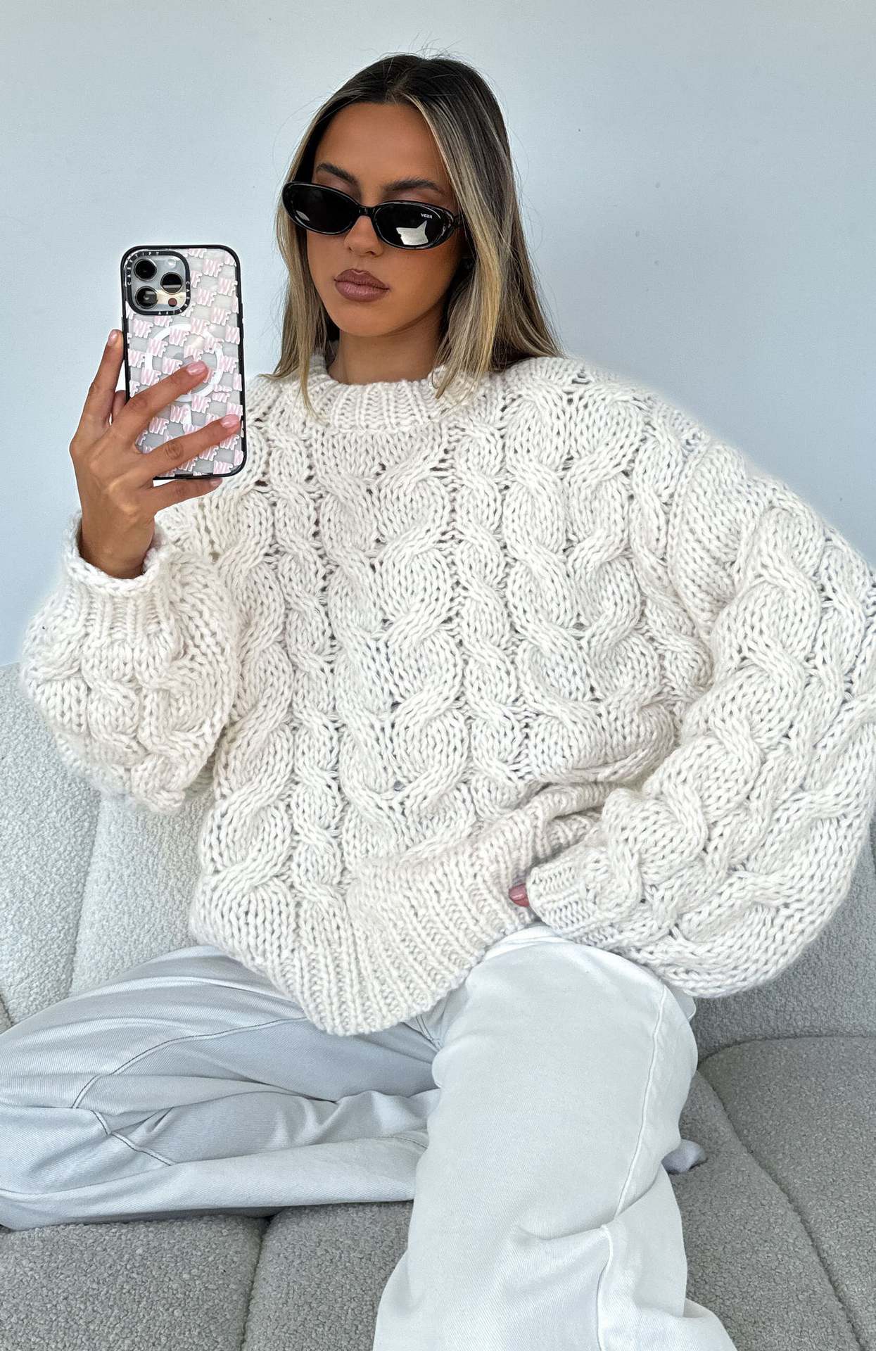 Pull Femme Maille Épaisse Torsadée Moderne