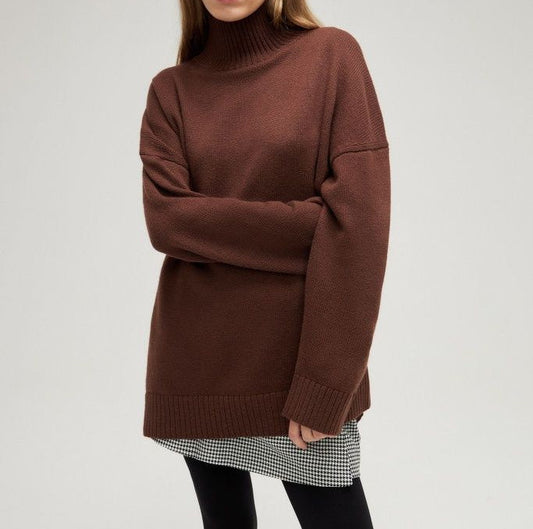 Bequemer Rollkragen Pullover Casual Style - IdealeKleiden
