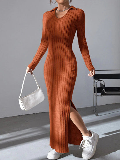 Robe longue Femme Col V Robe d'été Élégante