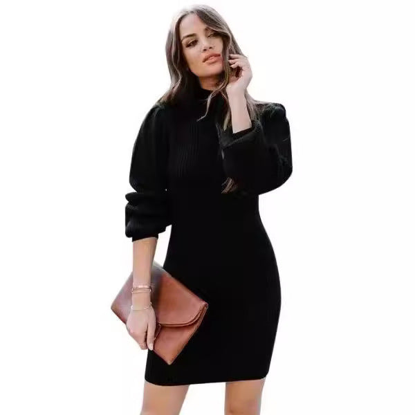 Robe pull pour femme, moderne, motif côtelé, élégante