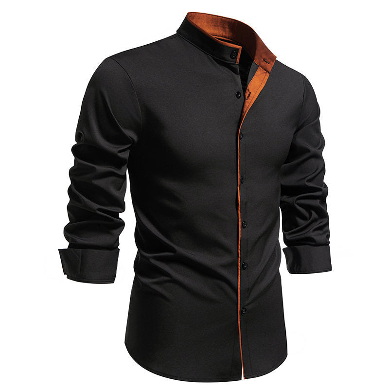 Chemise Homme Élégante Moderne Col Montant