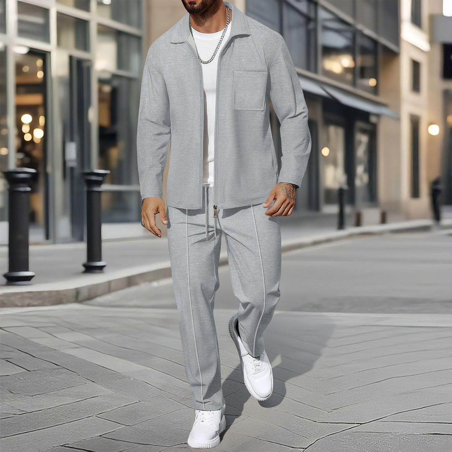 Ensemble deux pièces homme Chic décontracté Coupe slim