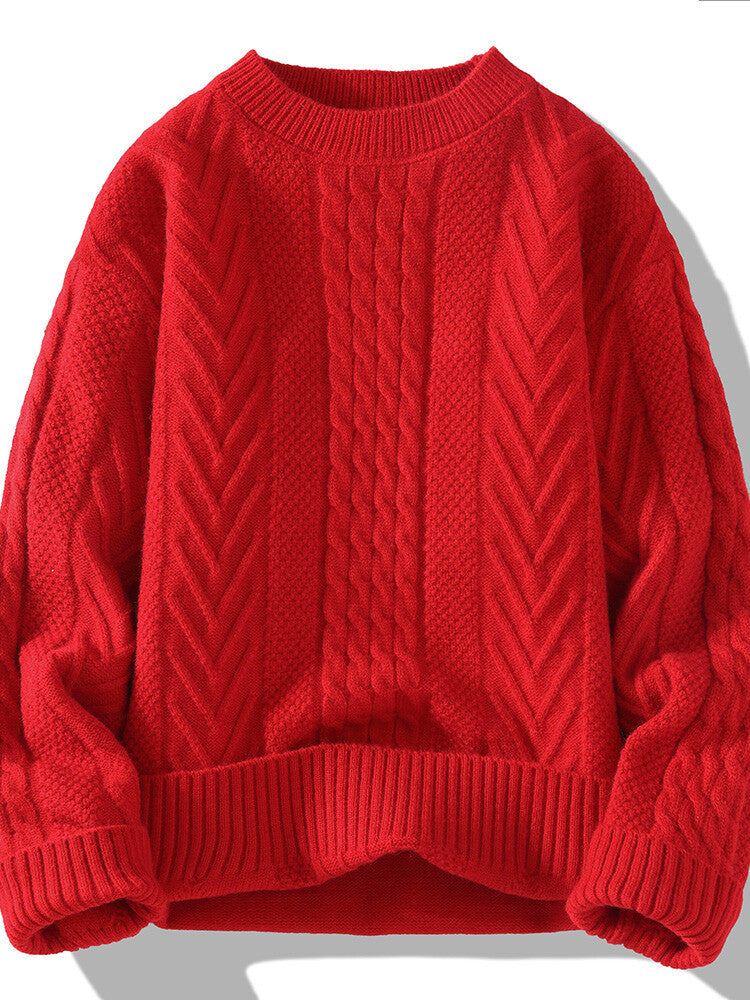 Pull en maille pour homme, coupe moderne, motif côtelé, design élégant