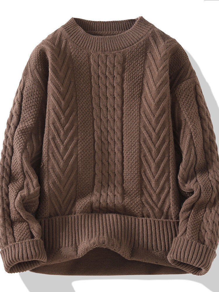 Pull en maille pour homme, coupe moderne, motif côtelé, design élégant