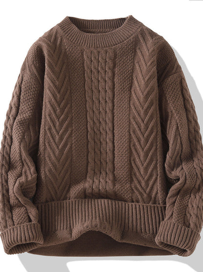 Pull en maille pour homme, coupe moderne, motif côtelé, design élégant