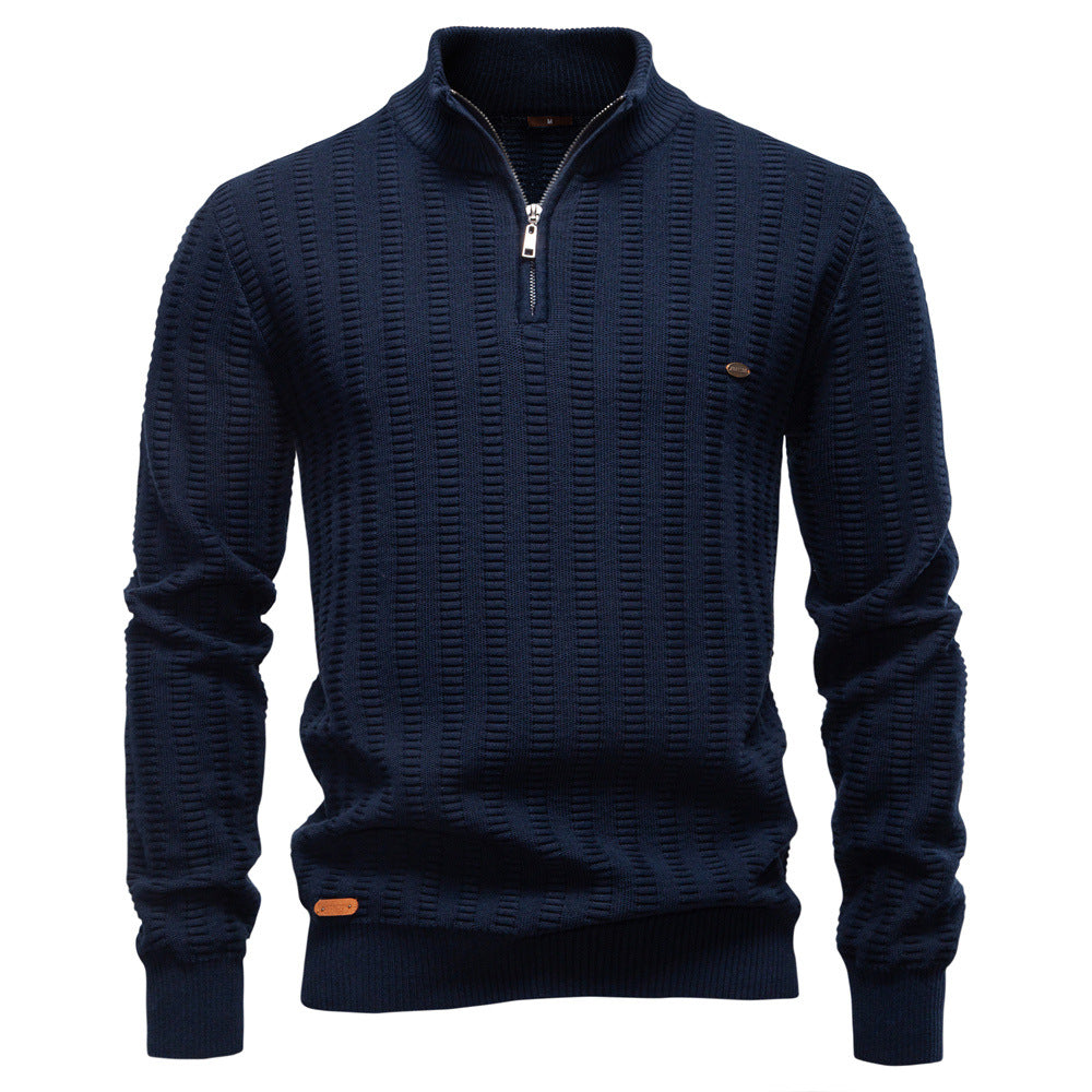 Pull pour homme structuré demi-zip design moderne