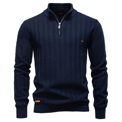 Pull pour homme structuré demi-zip design moderne