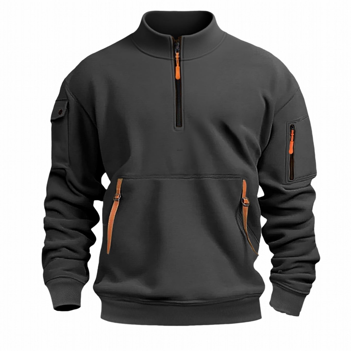 Pulls d'extérieur pour hommes, pratiques, avec fermeture éclair et poches