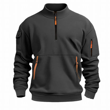 Pulls d'extérieur pour hommes, pratiques, avec fermeture éclair et poches