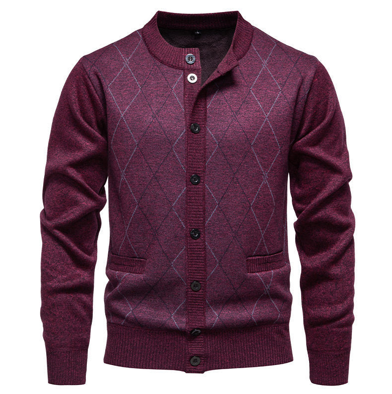 Gilet en maille moderne à motif losanges élégant pour hommes