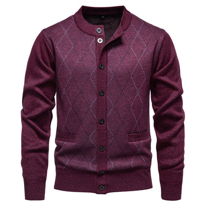 Gilet en maille moderne à motif losanges élégant pour hommes