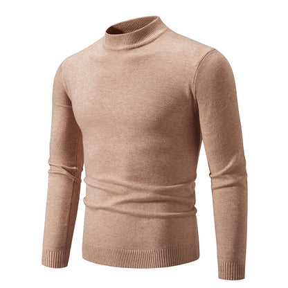 Pull-over Homme Maille Fine Col Montant Élégant