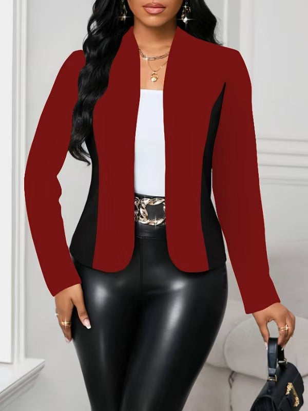 Blazer Femme Chic Moderne Bloc de Couleurs