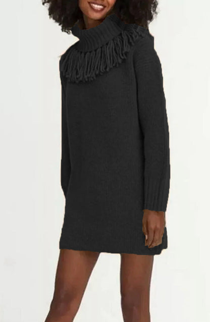 Robe pull élégante à col roulé pour femme