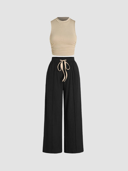 Ensemble décontracté pour femme : Pantalon large et haut confortable