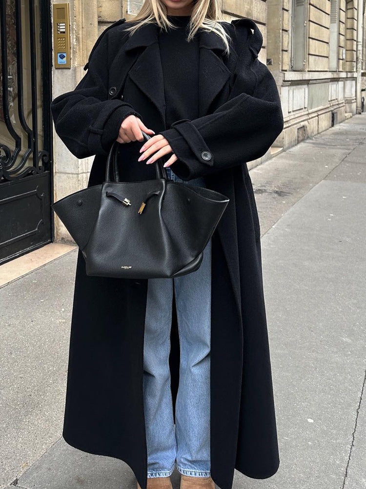 Manteau d'hiver femme oversize élégant avec poches