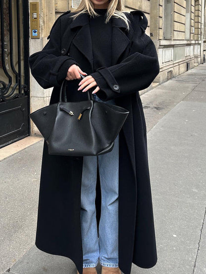 Manteau d'hiver femme oversize élégant avec poches