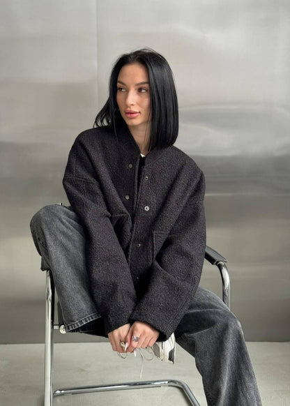 Veste polaire ample avec fermeture boutonnée