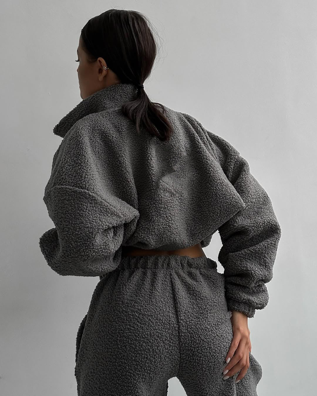 Ensemble de survêtement femme avec capuche, élastique, confortable