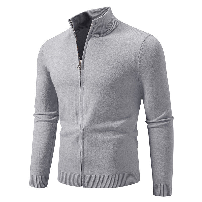 Cardigan homme moderne col montant fermeture fonctionnelle