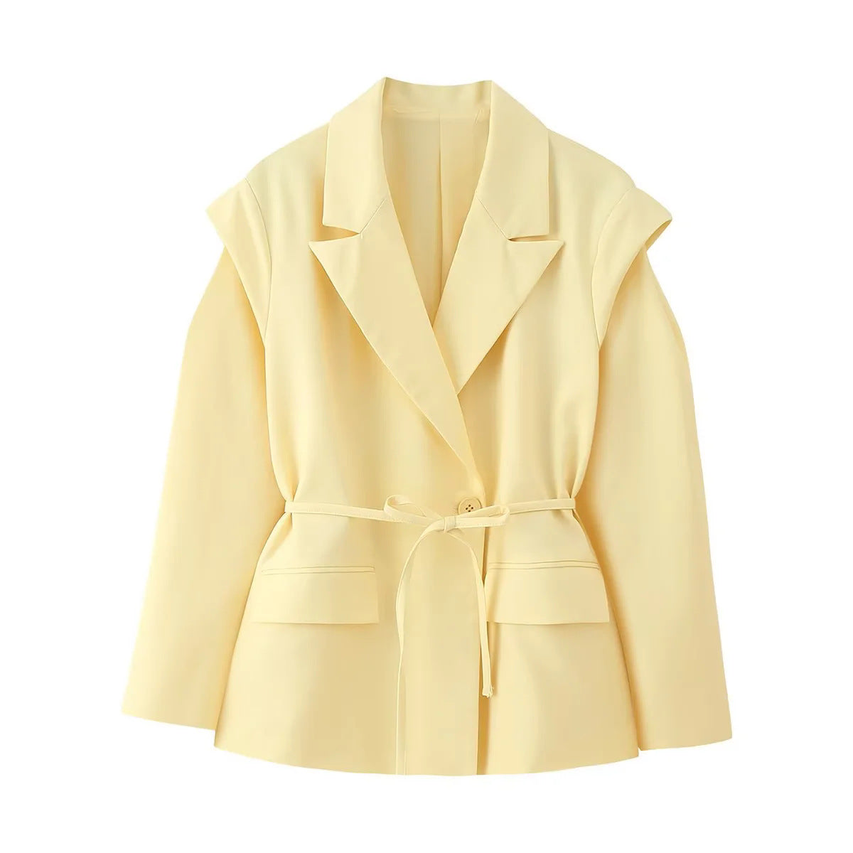 Veste blazer oversize élégante pour femme avec ceinture
