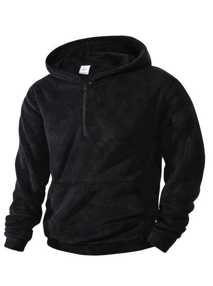 Sweat à capuche polaire homme demi-zip moderne