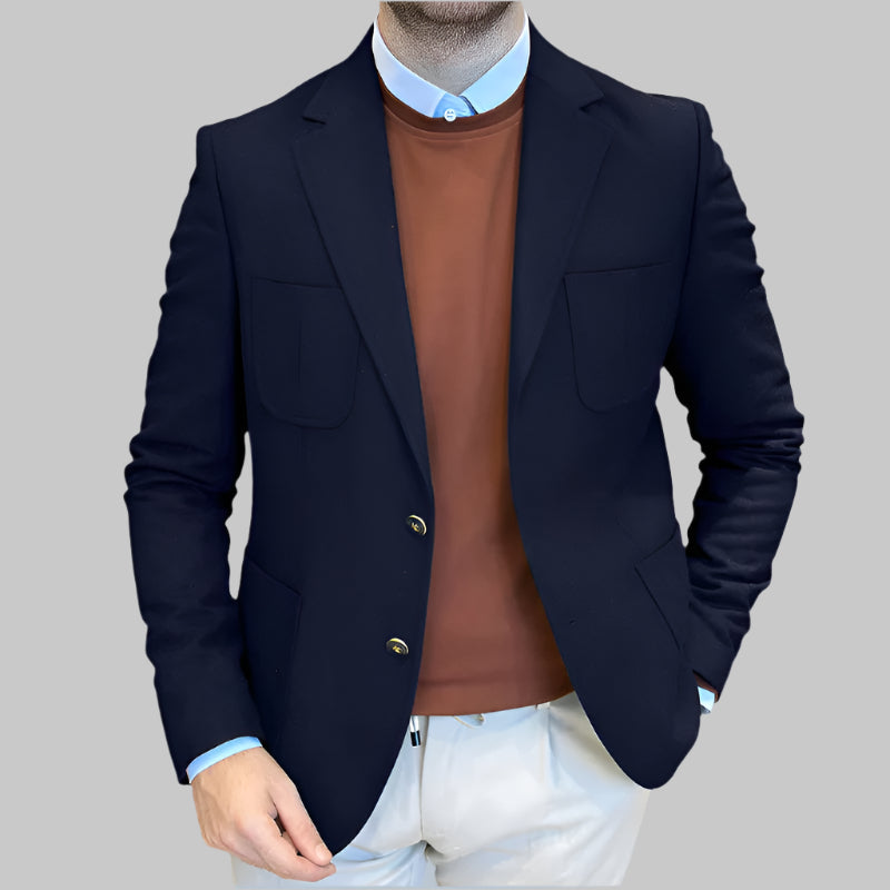 Robe élégante pour femme Coupe cintrée Mélange de laine Double boutonnage
