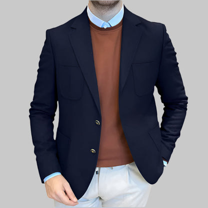 Robe élégante pour femme Coupe cintrée Mélange de laine Double boutonnage