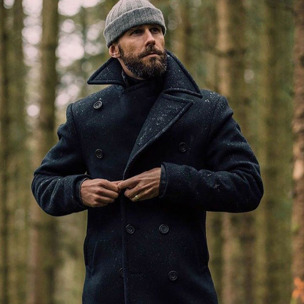 Manteau élégant pour homme, double boutonnage, de haute qualité