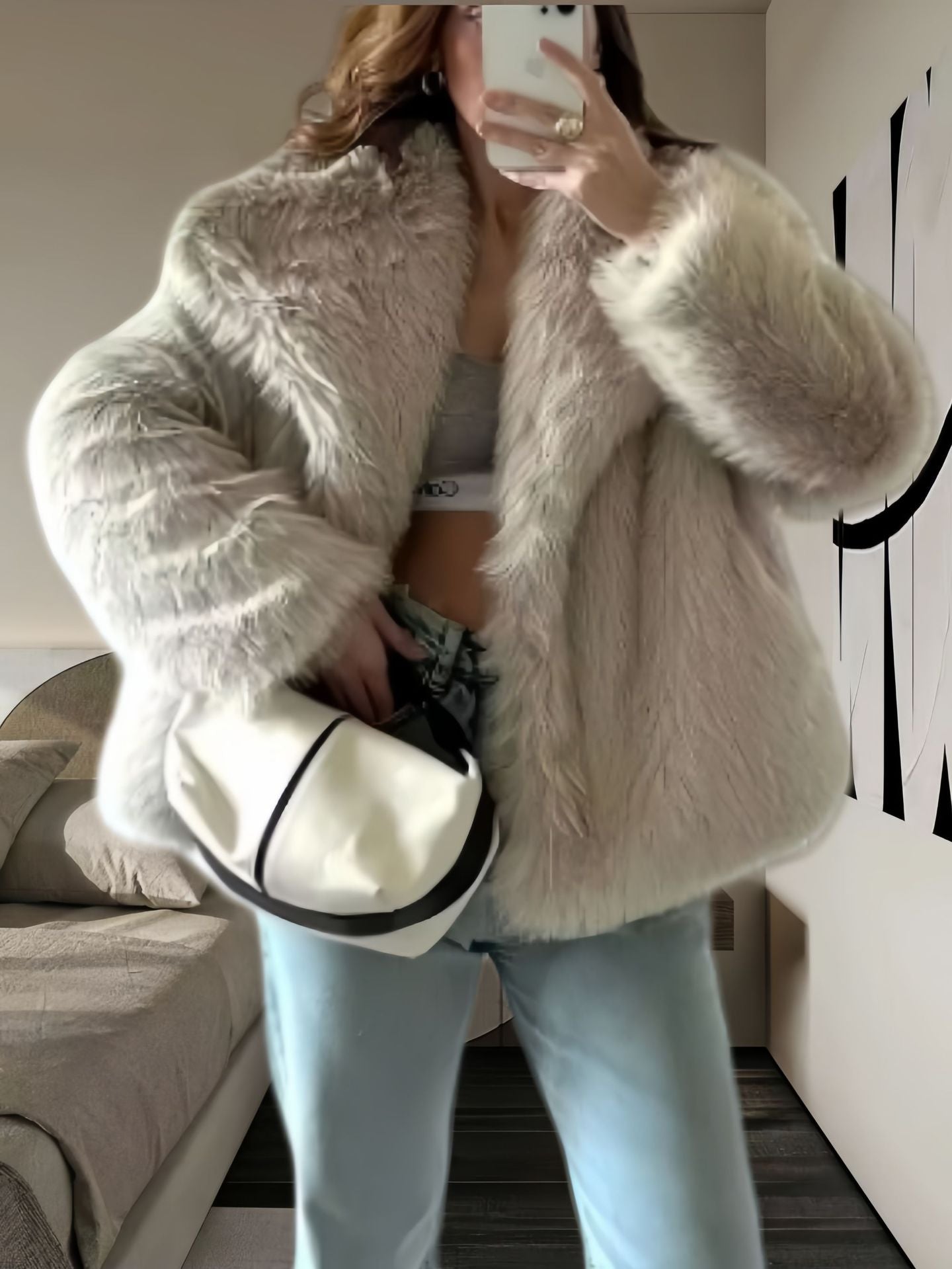 Veste en fourrure souple et élégante pour femme
