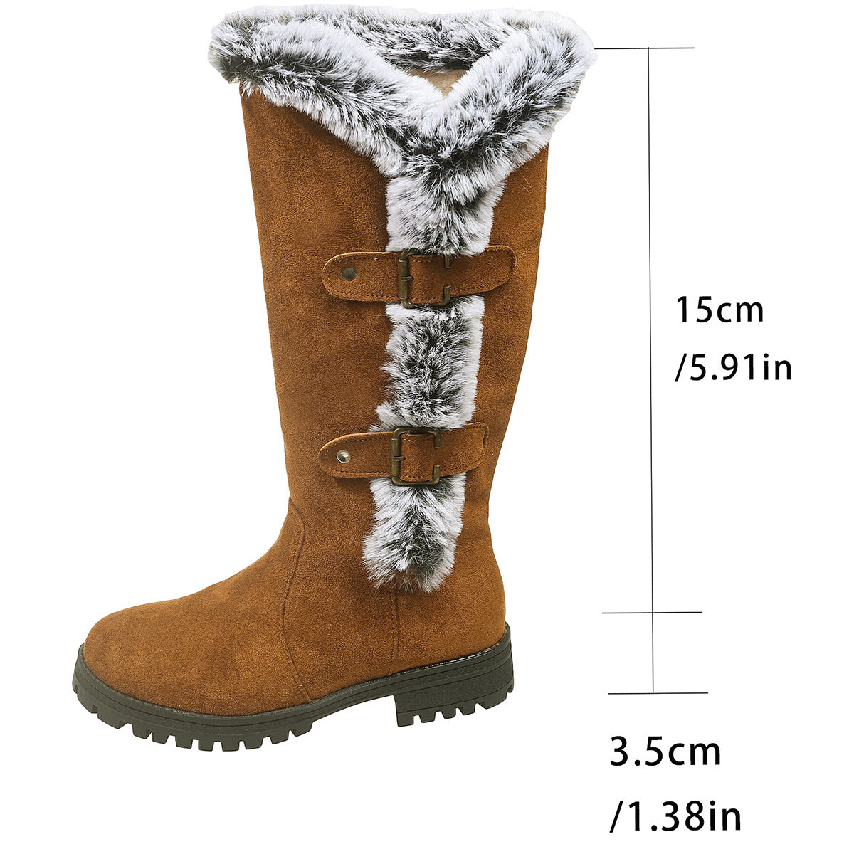 Bottes d'hiver Femme Doublure peluche Antidérapantes