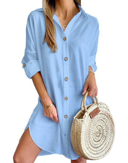 Robe chemisier élégante boutonnée pour femme