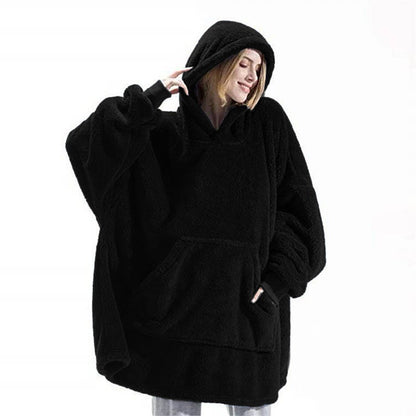 Sweat à capuche oversize doux en polaire pour femme