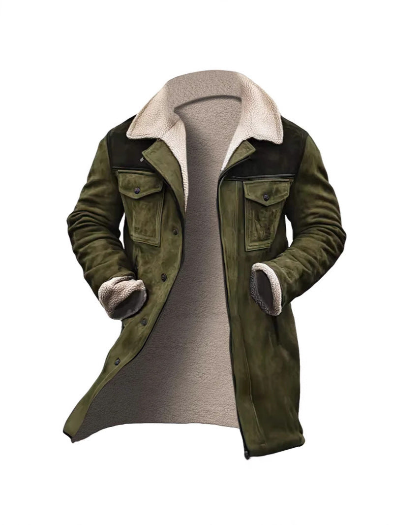 Blouson en cuir pour homme, doublure teddy, élégant et moderne