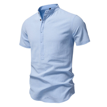 T-shirt homme à manches courtes, design moderne, patte de boutonnage