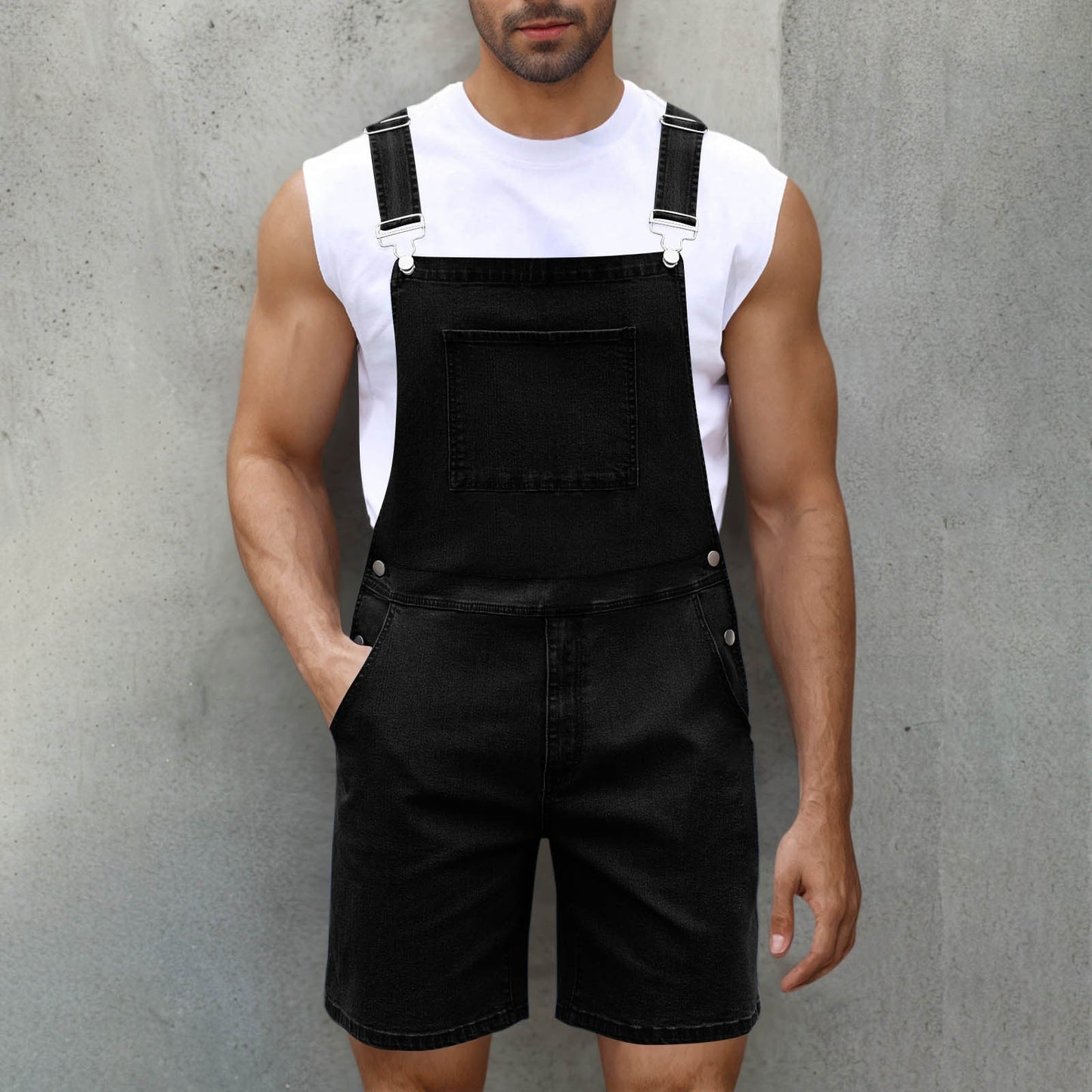 Salopette en jean confortable avec poches pour homme