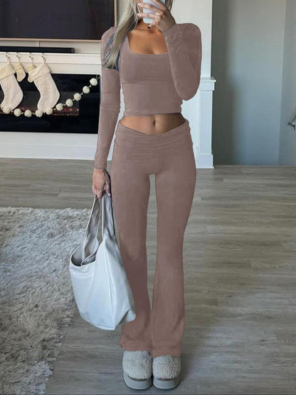Ensemble de sport pour femme – Haut à manches longues et pantalon ample
