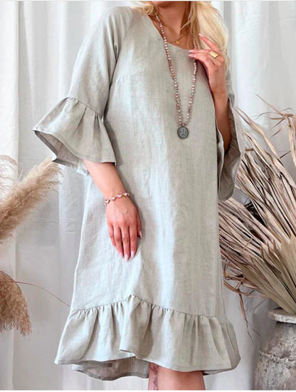 Robe d'été femme en lin coupe large