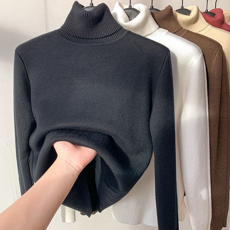 Pulls à col roulé doux pour femmes en polaire teddy