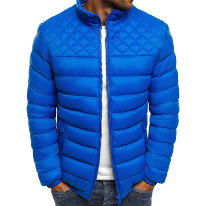 Veste d'hiver matelassée pour homme avec col montant et poches zippées