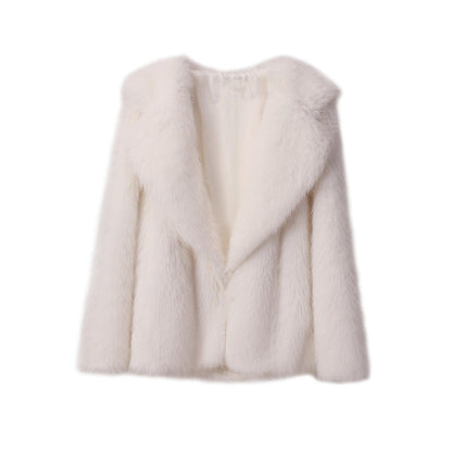 Veste femme en fausse fourrure élégante douce coupe