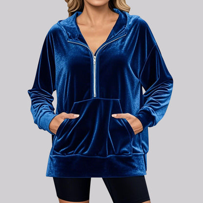 Sweat à capuche polaire douillet pour femme avec poches