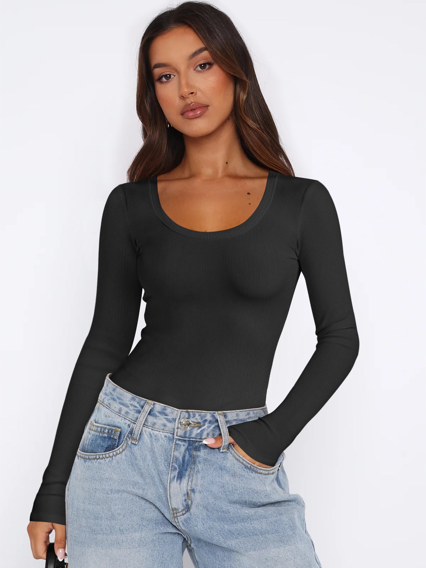 Haut à manches longues élégant pour femme, style moderne