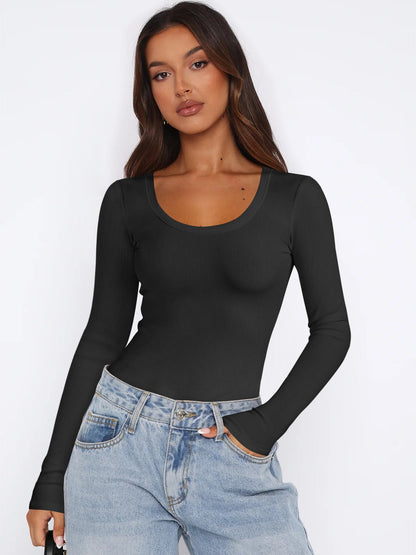 Haut à manches longues élégant pour femme, style moderne