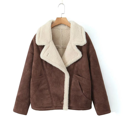 Veste en cuir souple pour femme Doublure douce Grande taille