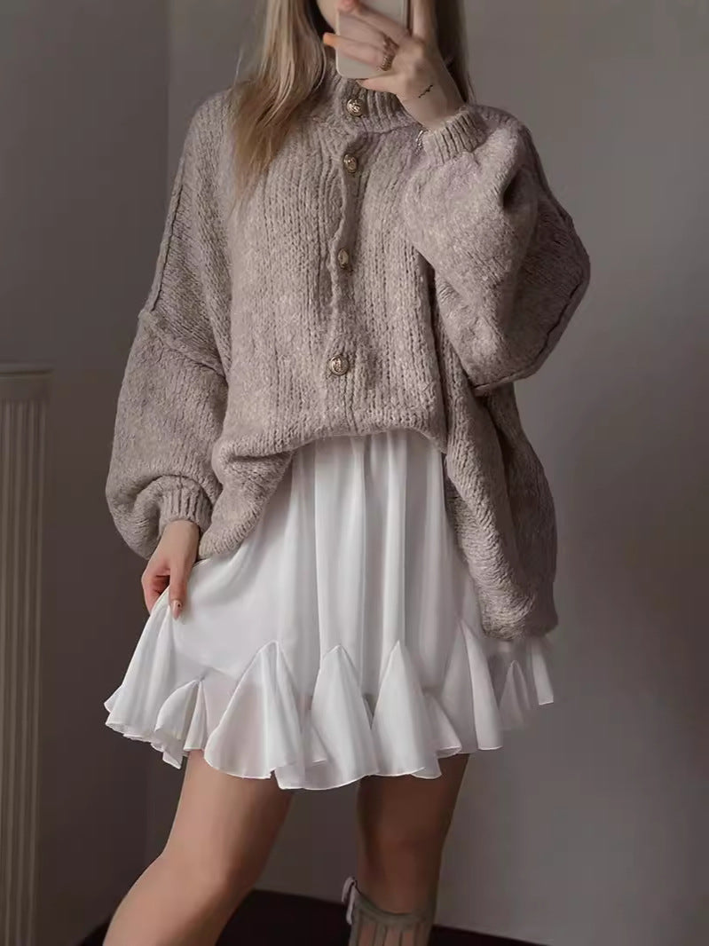 Gilet tricoté femme confortable oversized
